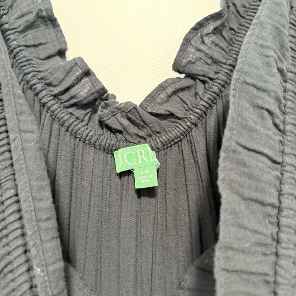 J. Crew Black Ruffle Beach Dress‎ in Airy Gauze Size Small/Medium - Picture 4 of 9